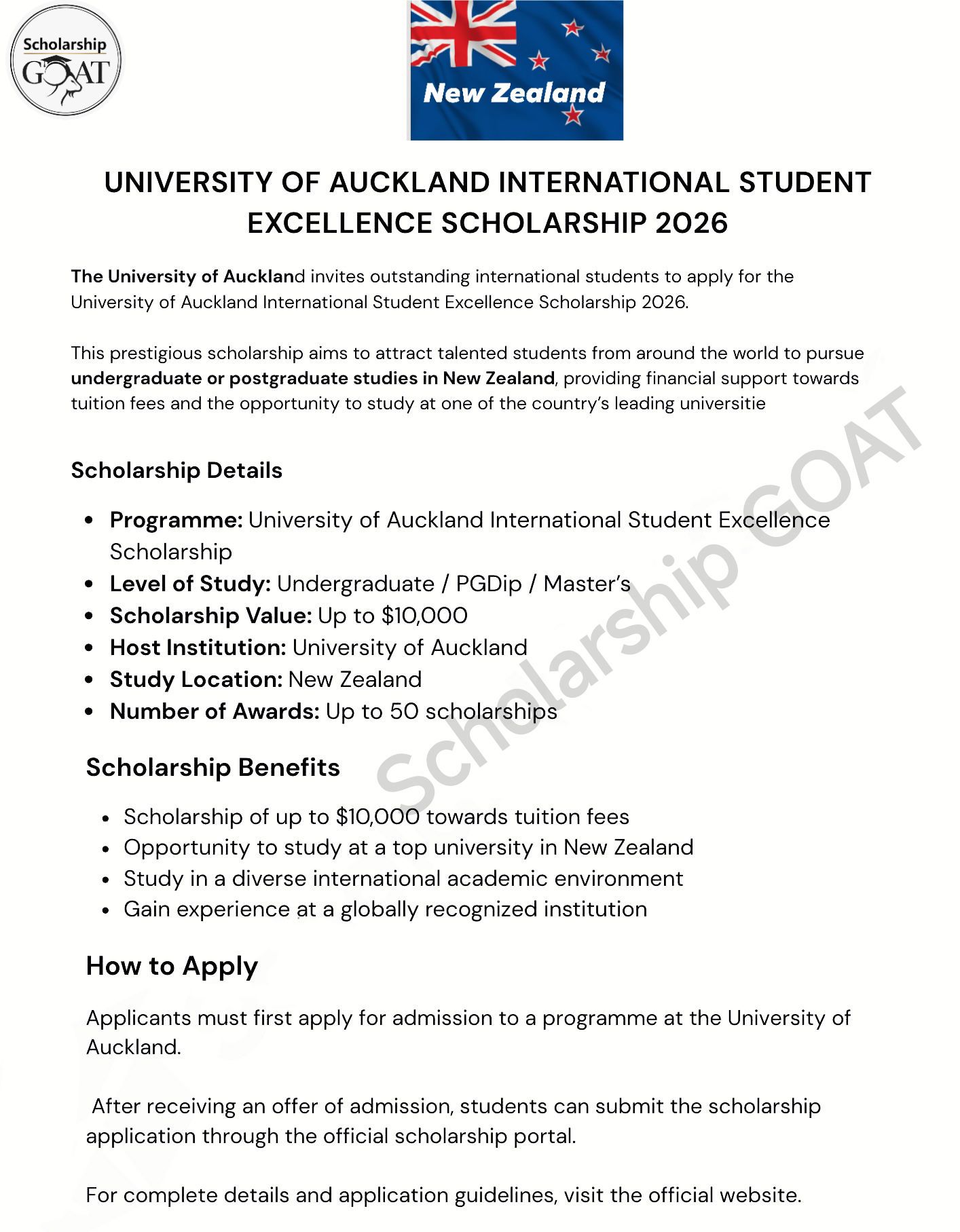 New Zealand Scholarship